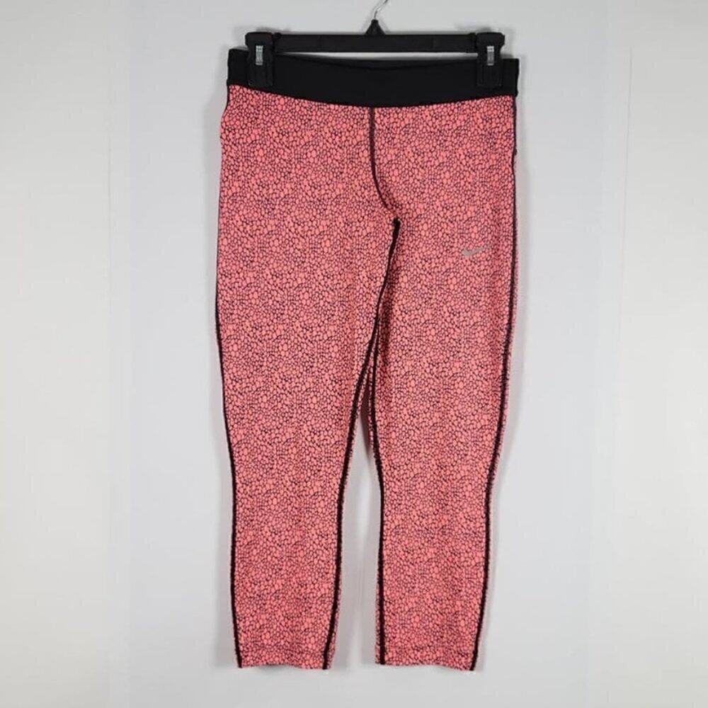 Nike Coral Black Capri Leggings Size S